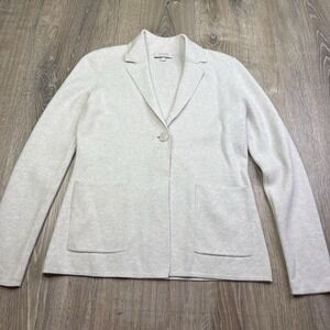 Kinross Cashmere Sweater Blazer Womens Long Sleeve One-Button Pockets Size XS